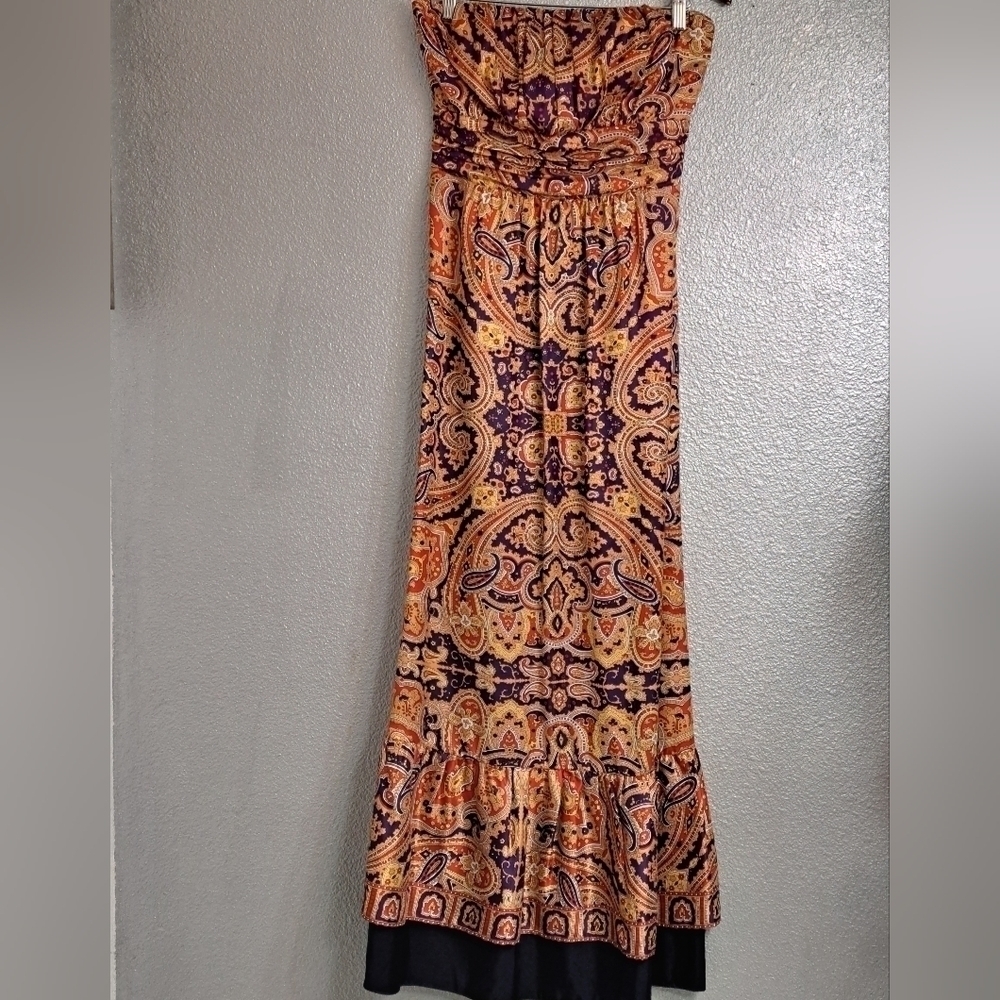 NWT The Limited Strapless Paisley Print Maxi Dress Size 4